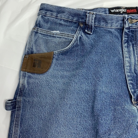 MEN’S Wrangler Riggs Workwear Blue Carpenter Jeans size 38 x 32 - Picture 7 of 10